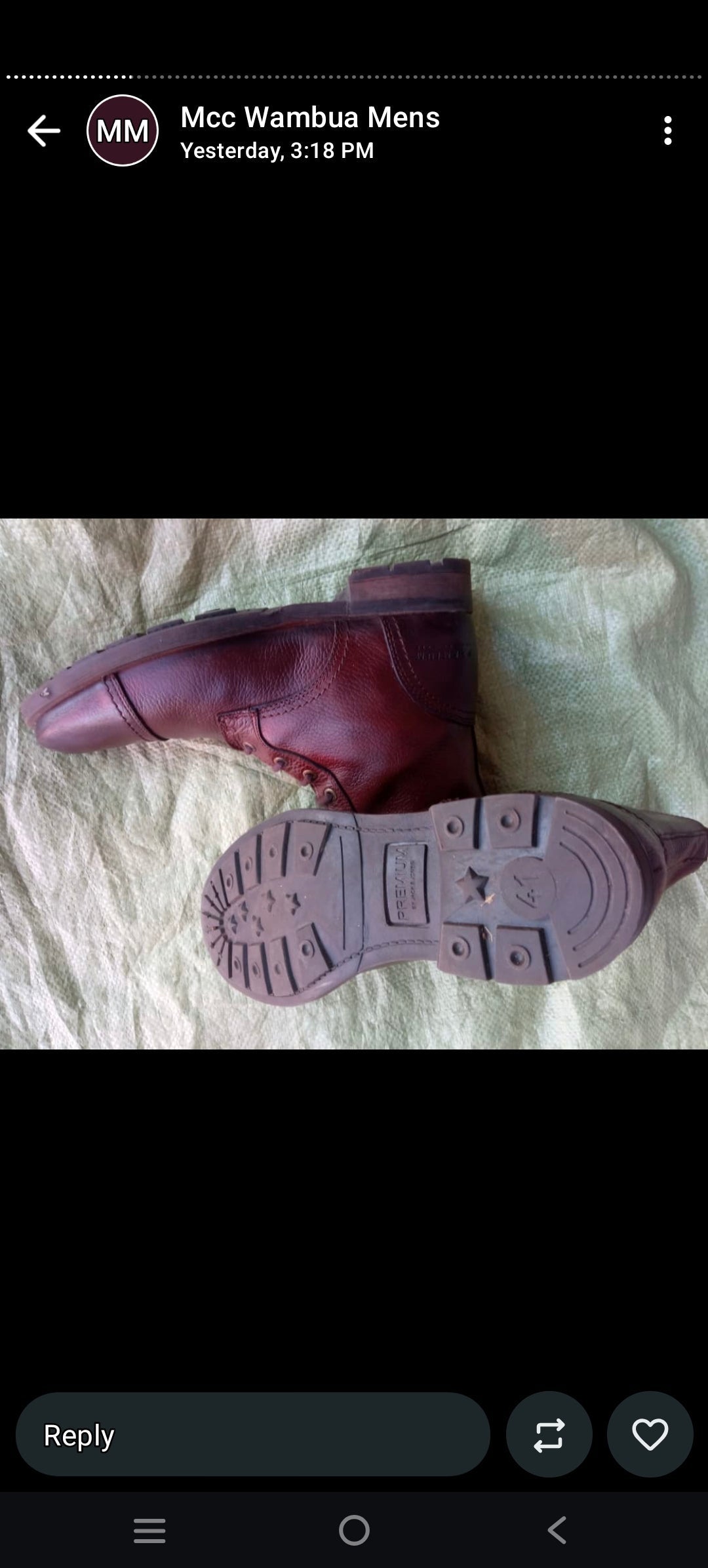 Men's Burgundy Leather Ankle Boots - Lace-Up Combat Style