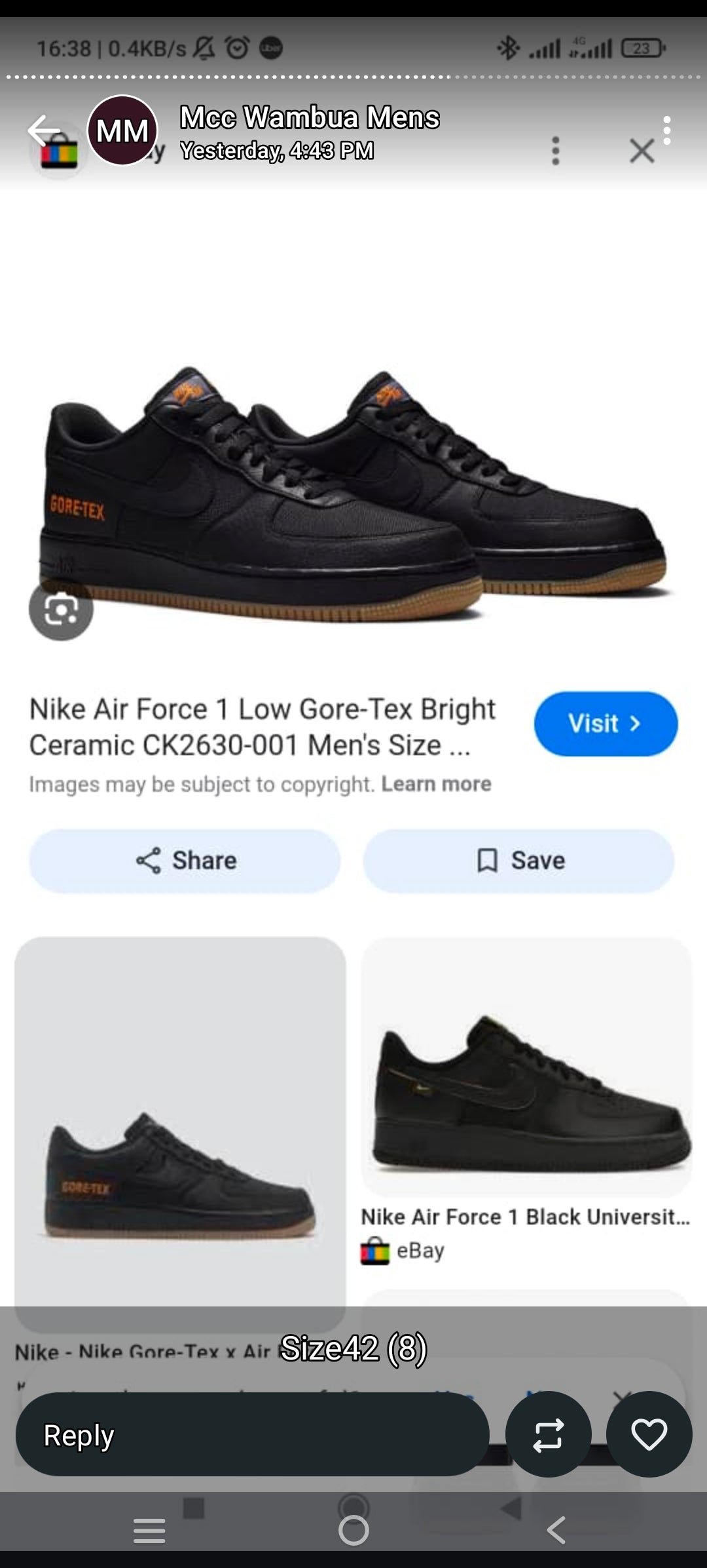 Nike Air Force 1 Low GORE-TEX - Navy Blue/Orange Gum