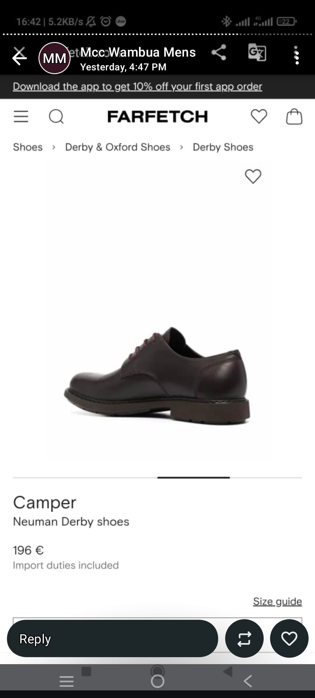 Camper Neuman Derby Shoes - Brown Leather