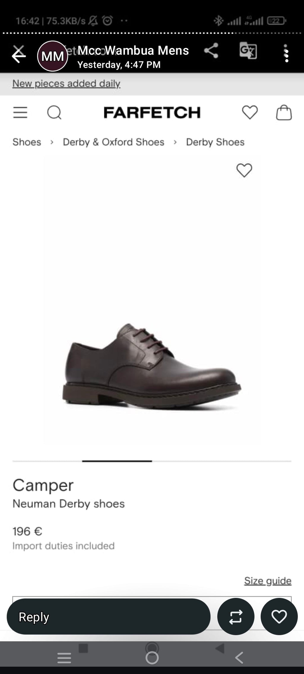 Camper Neuman Derby Shoes - Brown Leather