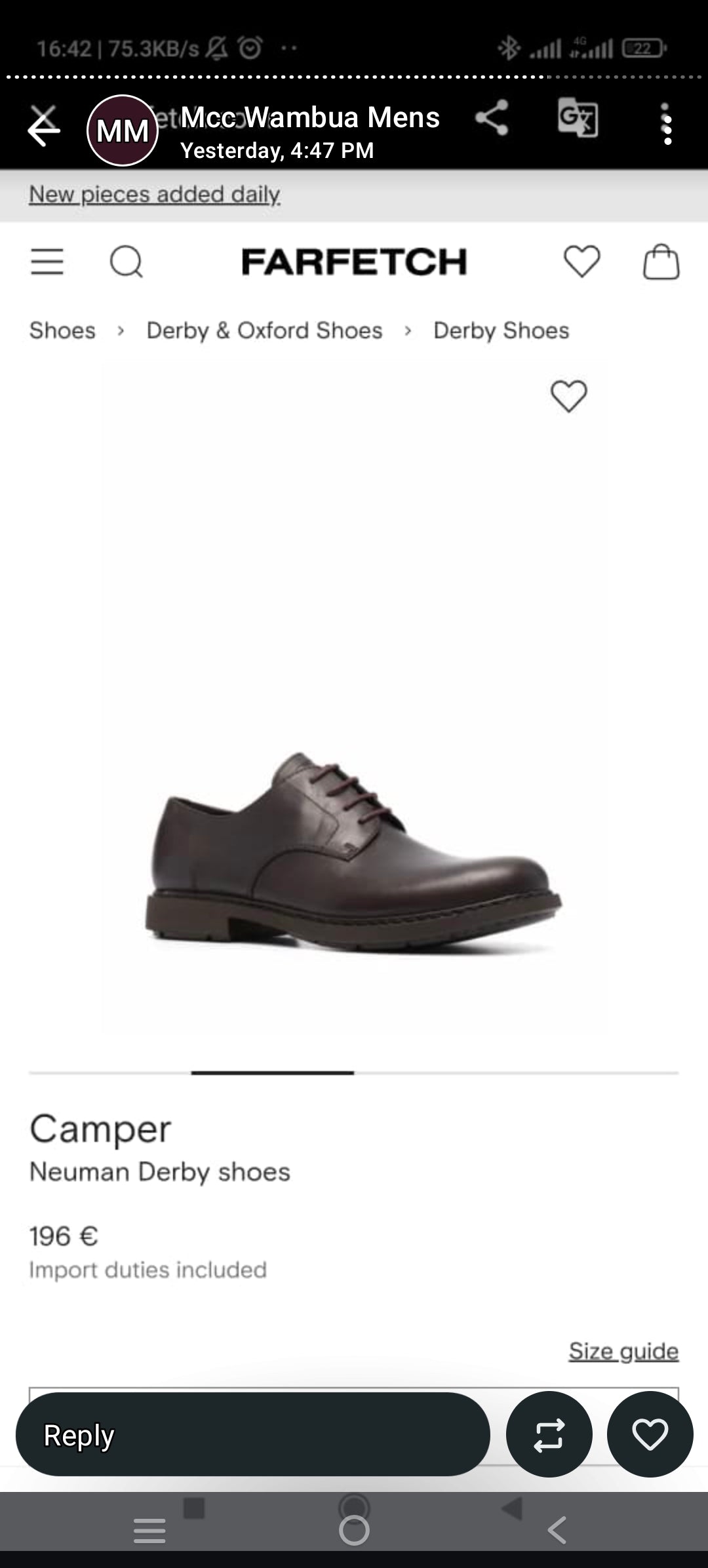 Camper Neuman Derby Shoes - Brown Leather