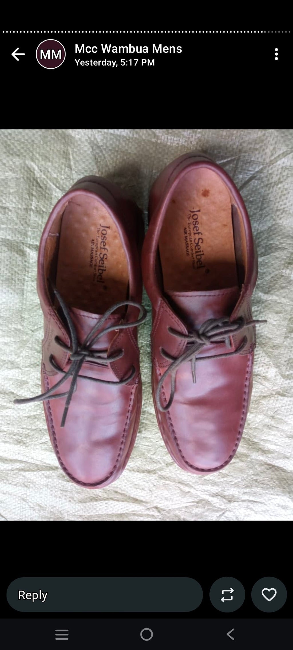 Josef Seibel Men's Driving Loafers - Burgundy Leather Size 40(6)