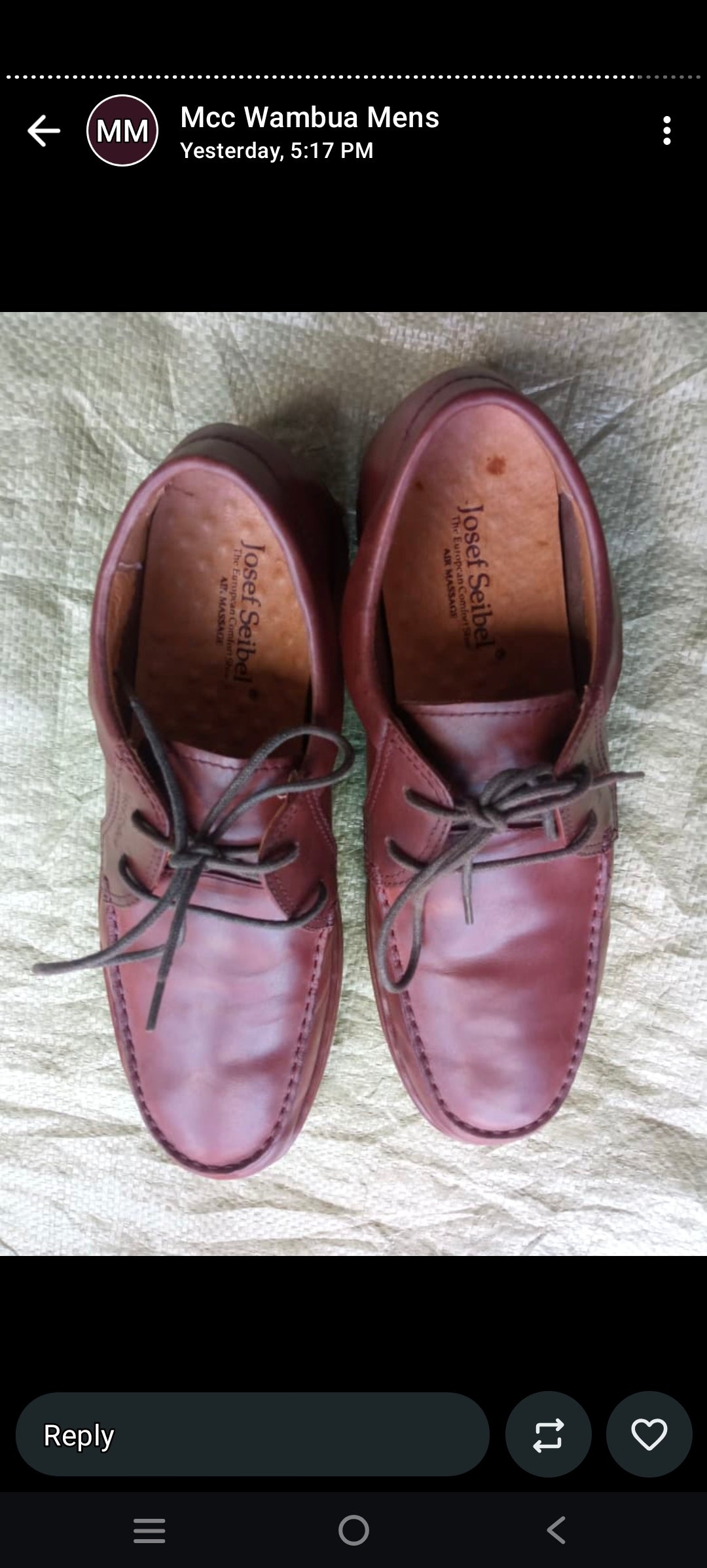 Josef Seibel Men's Driving Loafers - Burgundy Leather Size 40(6)