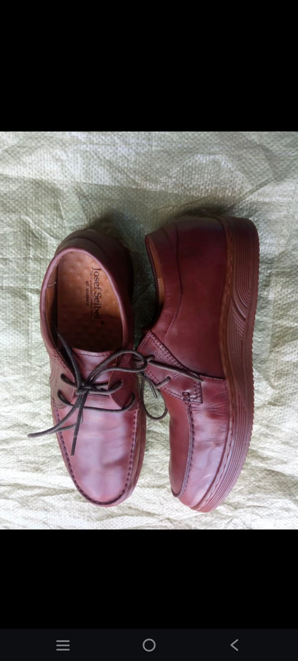 Josef Seibel Men's Driving Loafers - Burgundy Leather Size 40(6)