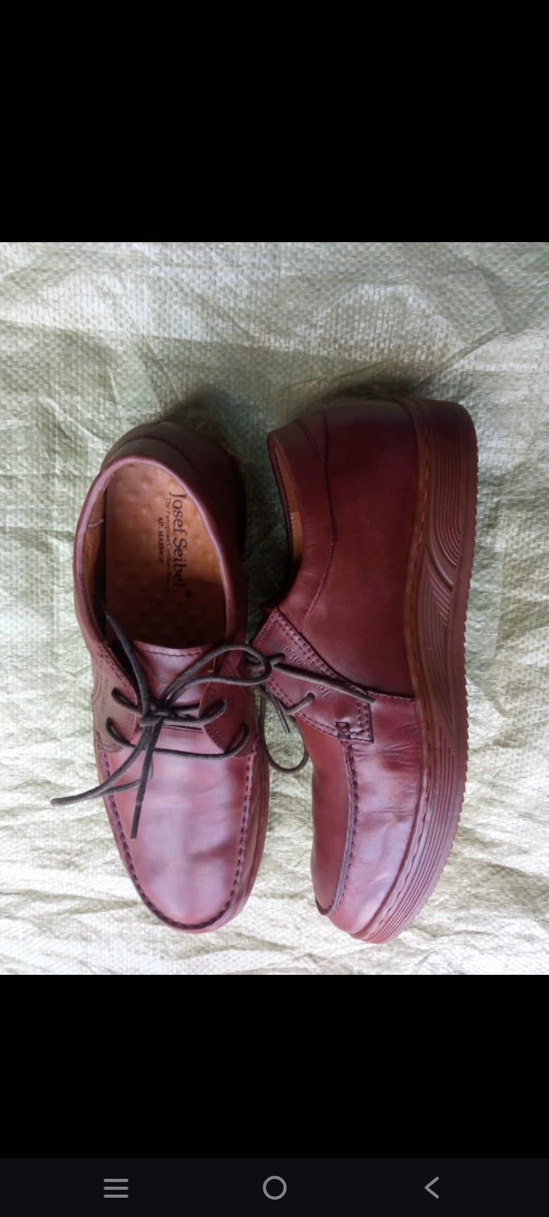 Josef Seibel Men's Driving Loafers - Burgundy Leather Size 40(6)