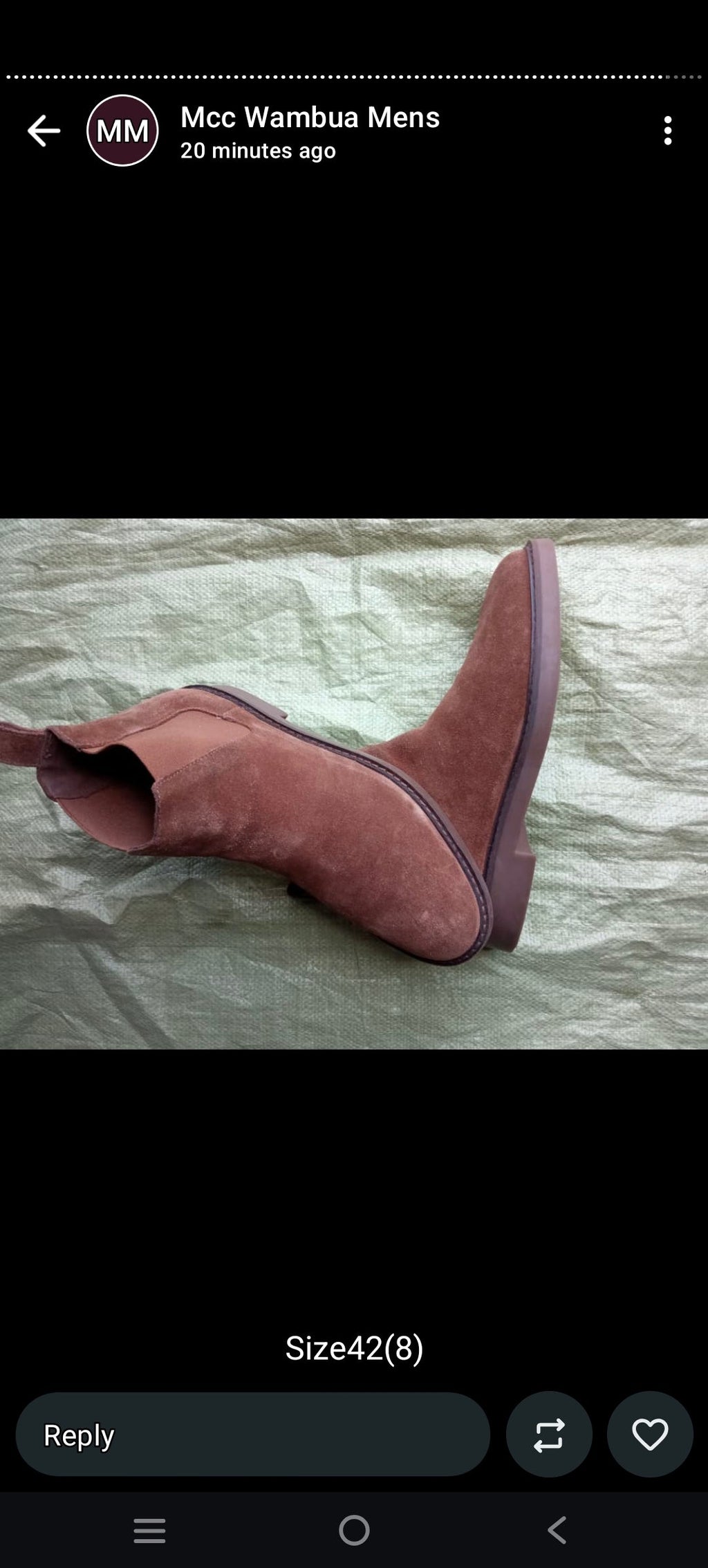 Men's Brown Suede Chelsea Boots Size 42(8)