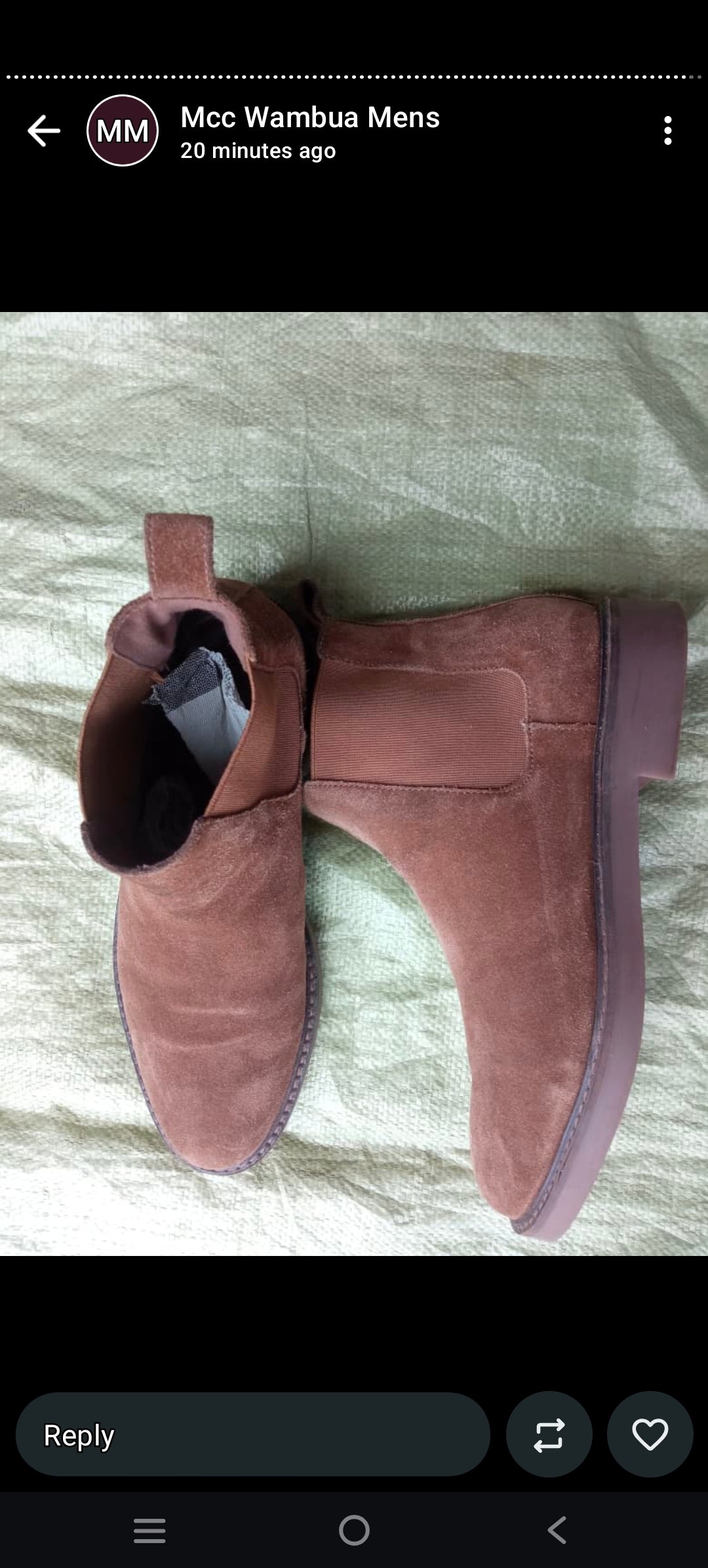 Men's Brown Suede Chelsea Boots Size 42(8)