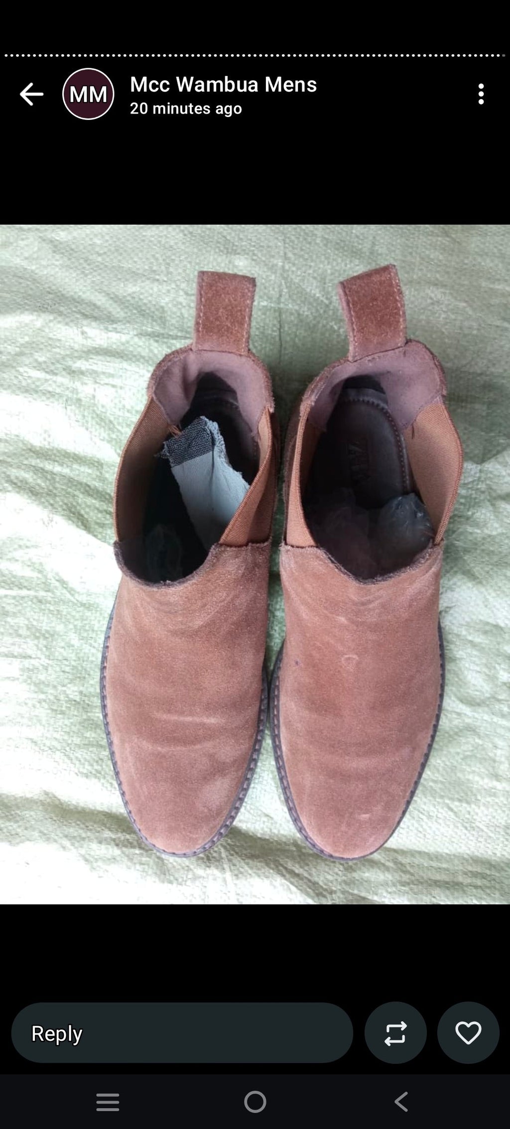 Men's Brown Suede Chelsea Boots Size 42(8)