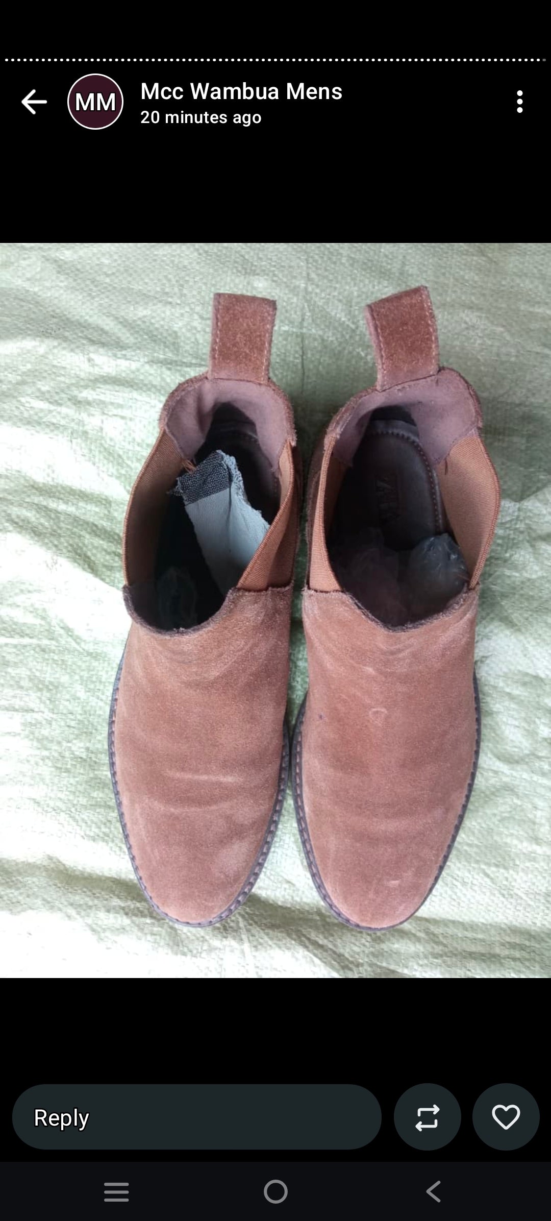 Men's Brown Suede Chelsea Boots Size 42(8)