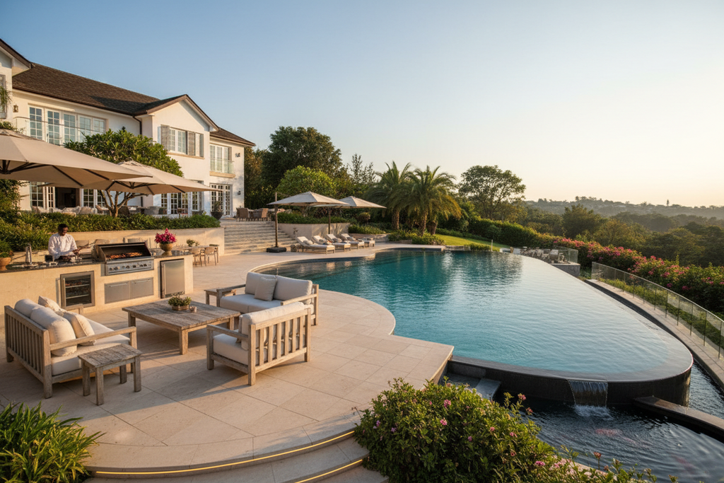 Pool and outdoor entertainment area