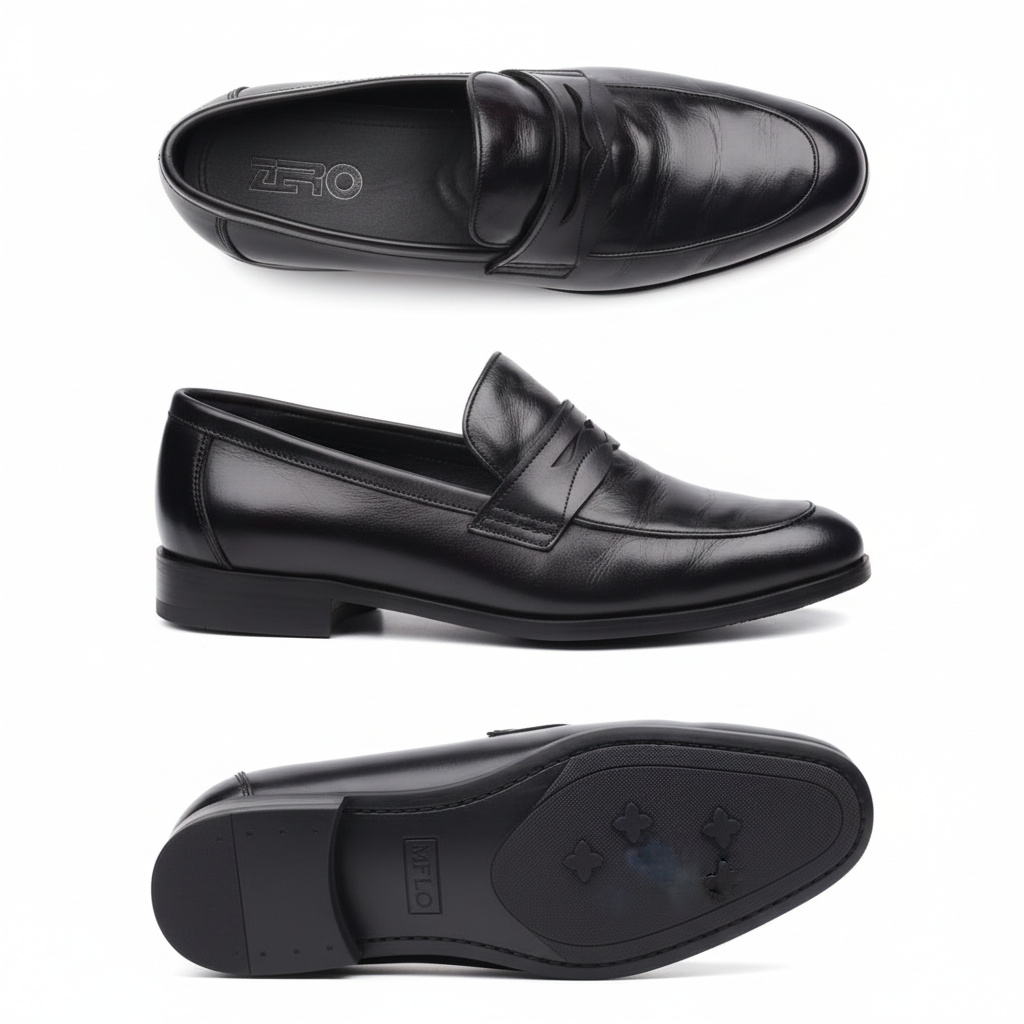 MFLO Men's Classic Penny Loafers - Black Leather