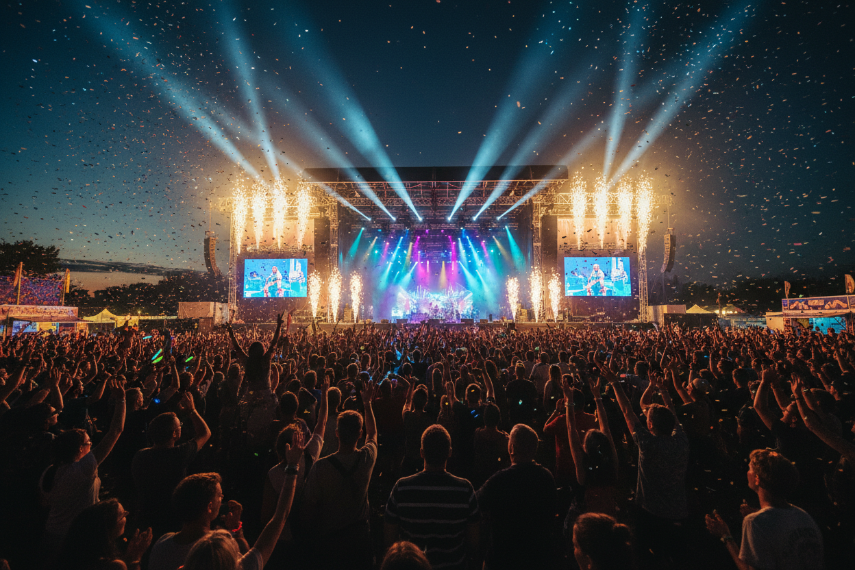 Music festival crowd