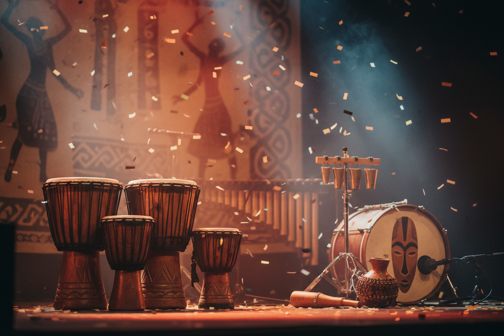 African drums and percussion instruments