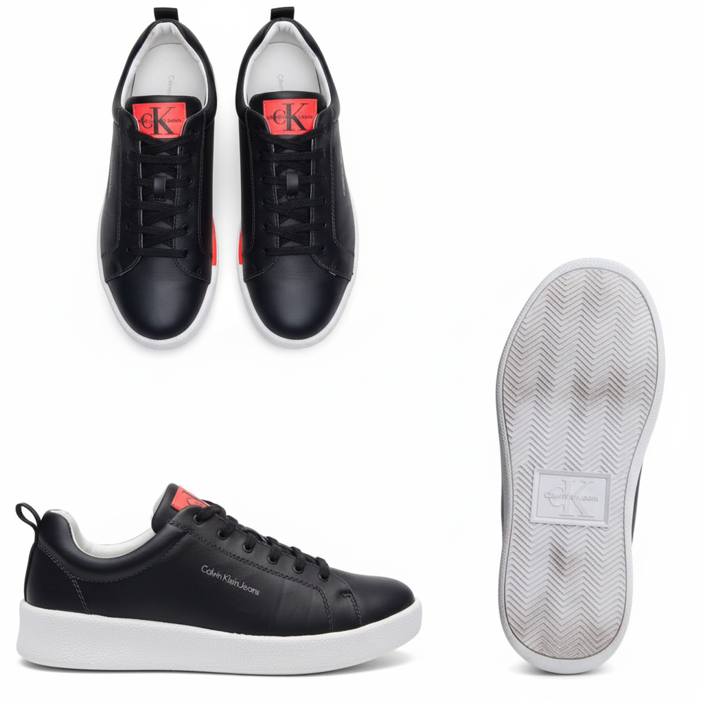 Calvin Klein Jeans Men's Sneakers - Black Leather