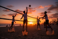 Beach volleyball match