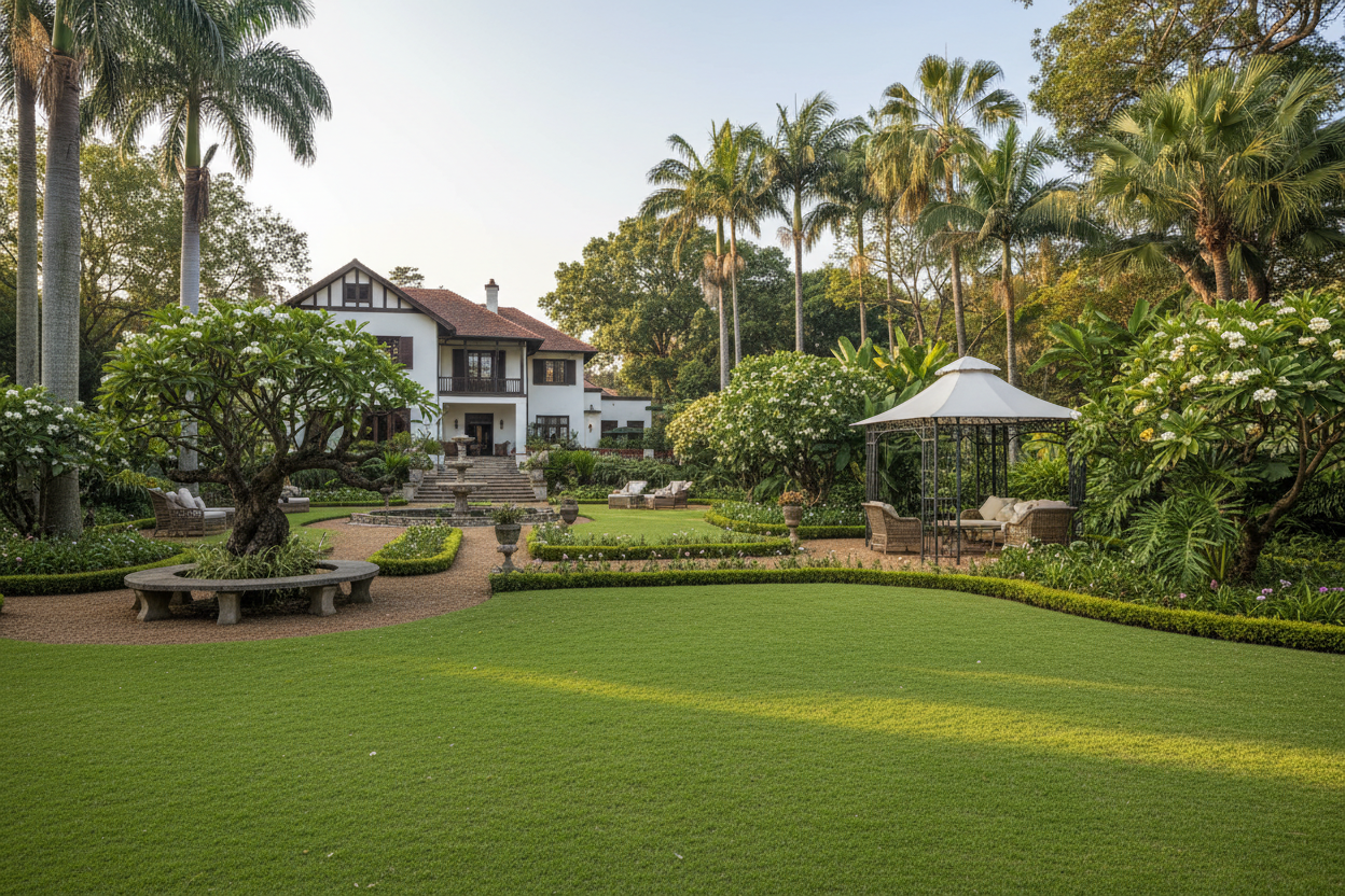Manicured gardens