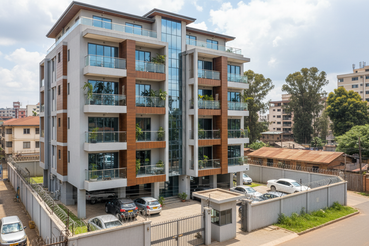 Modern apartment building in Parklands