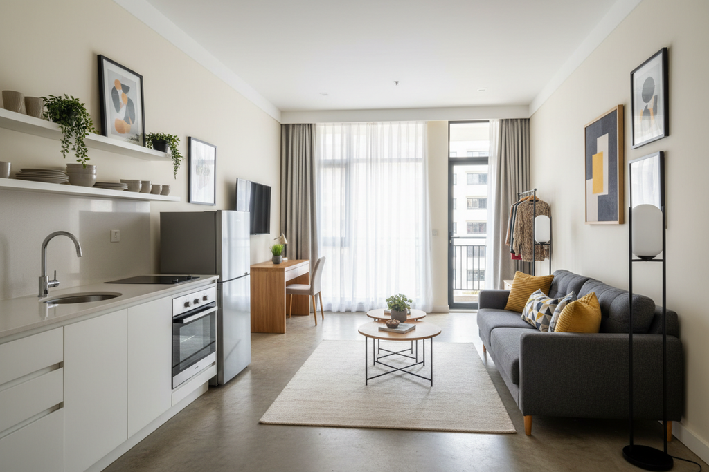 Stylish studio interior