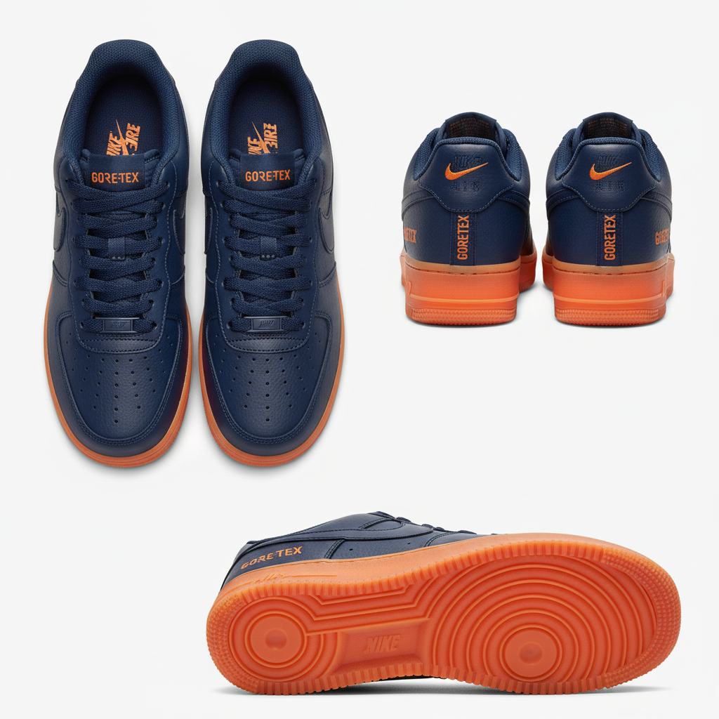 Nike Air Force 1 Low GORE-TEX - Navy Blue/Orange Gum
