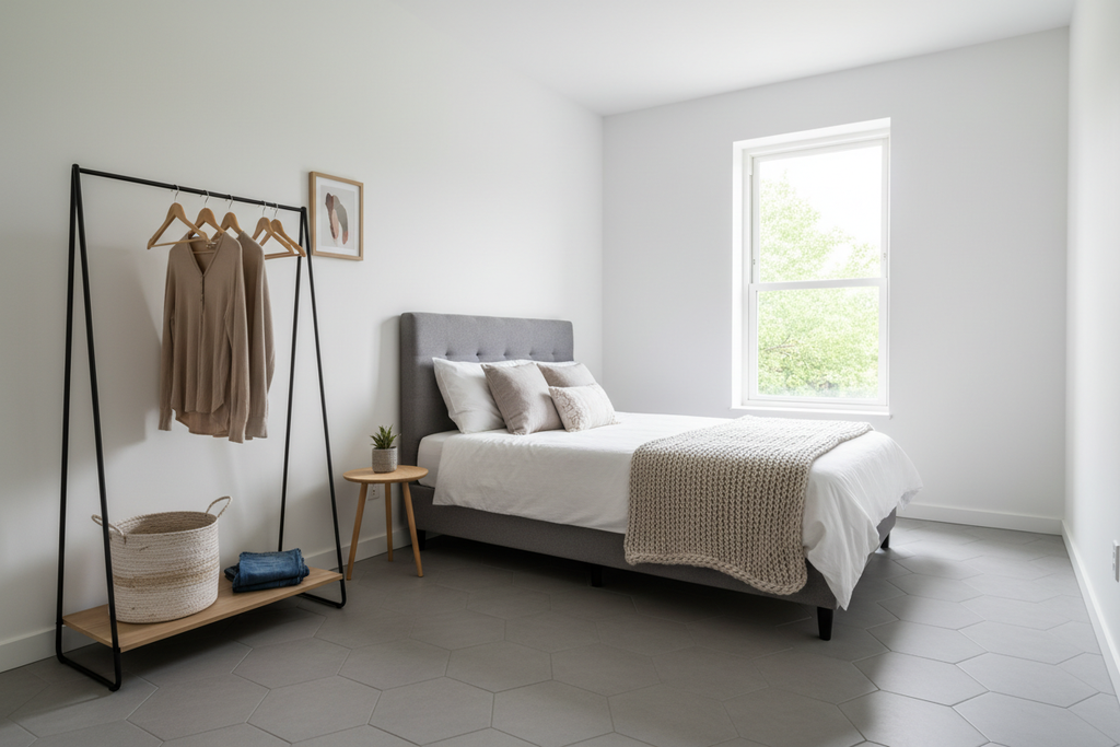 Bed and storage area