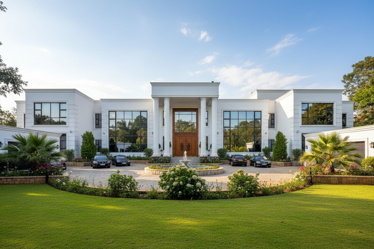 Exterior view of luxury mansion in Karen