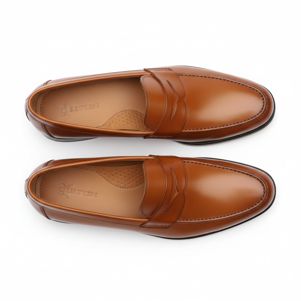 Classic penny loafers - top view showing interior