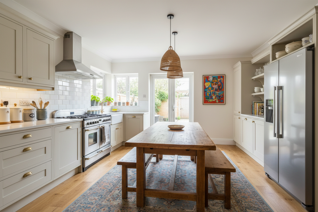 Kitchen and dining area