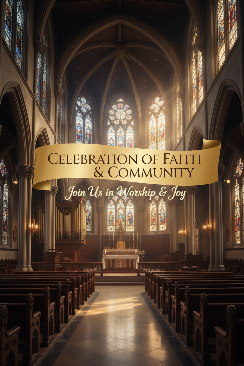 Church service celebration banner