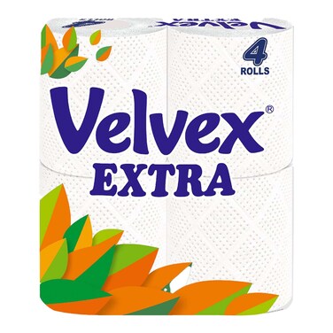 Velvex Extra White Tissue 4 Pack