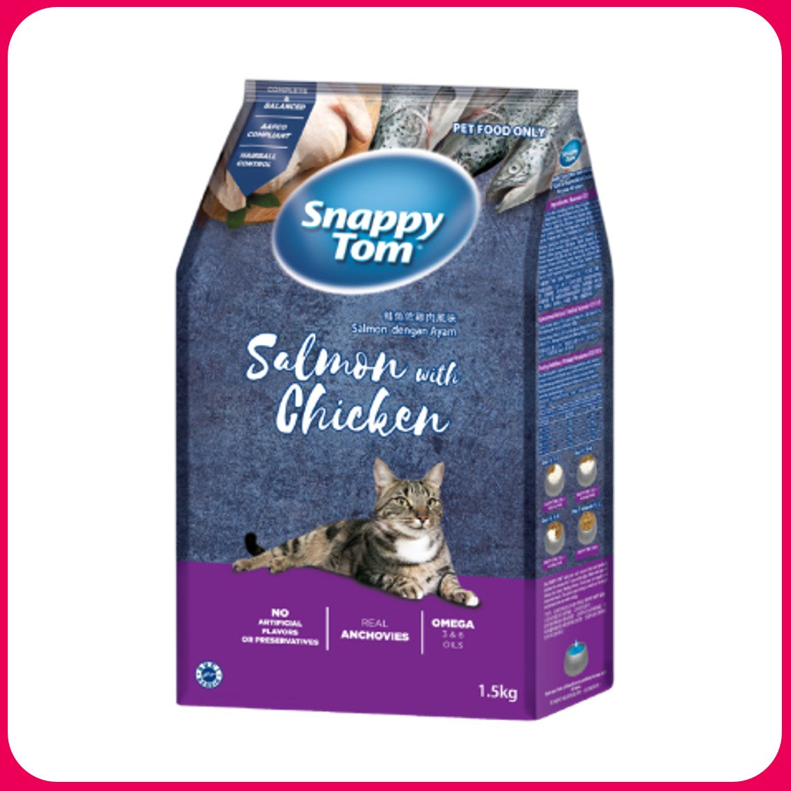 Snappy Tom Salmon With Chicken Cat Food 1.5Kg