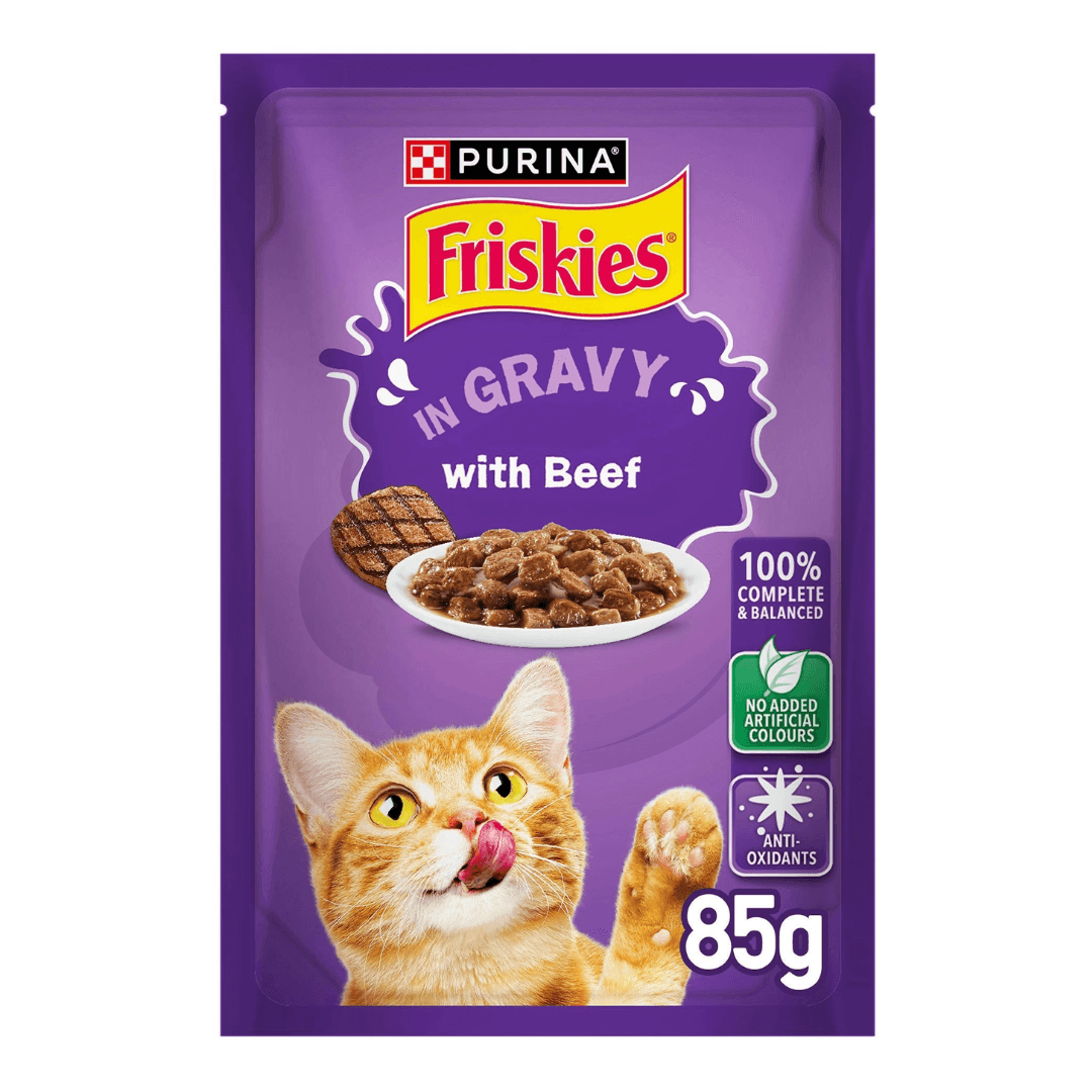 Friskies Cat Food Beef Gravy 85G