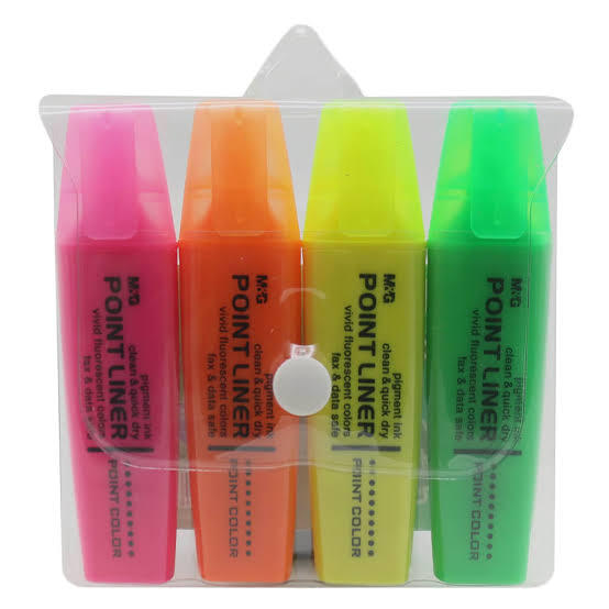 M&G 21576 Vivid Fluorescent Point Liner Pigment Ink Highlighter 4