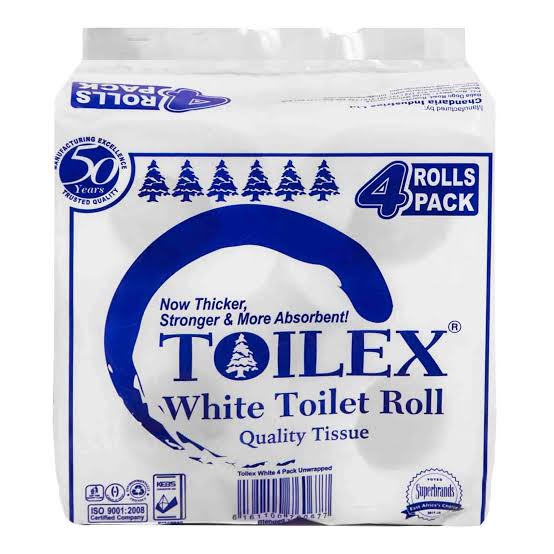 Toilex White Tissue 4 Pack