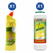 Vim Toilet Cleaner Lemon 1L + Vim Lemon Fresh 500G