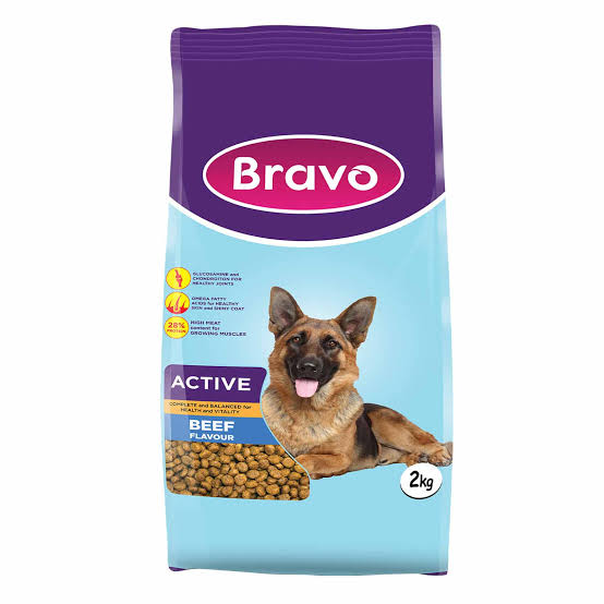 Bravo Beef Flavour Active Dog Food 2Kg