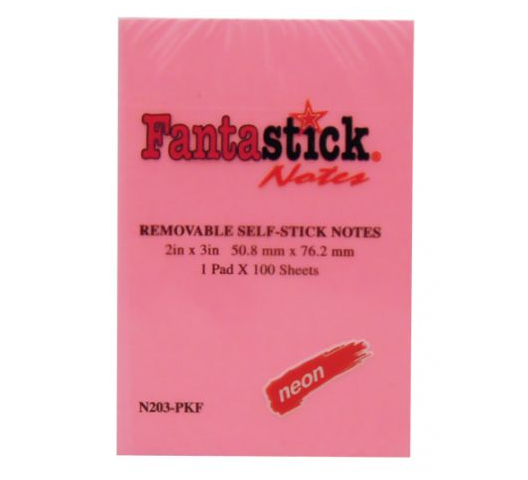 Fantastick Stick Note 2X3 Pink
