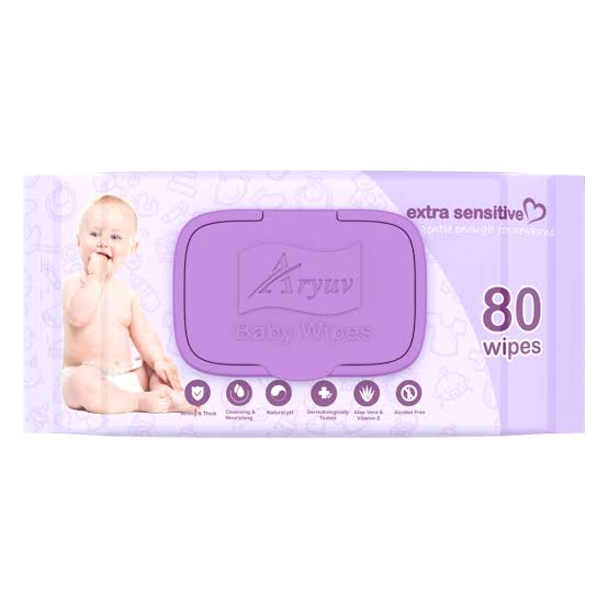 Aryuv Polybag Baby Wipes 80
