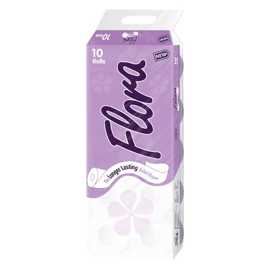 Flora White Toilet Paper Rolls 10