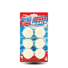Duzzit Power Bleach White Toilet Blocks 6 Black
