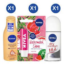 Nivea Deo 25Ml + Cocoa Butter 500Ml + Lipcare