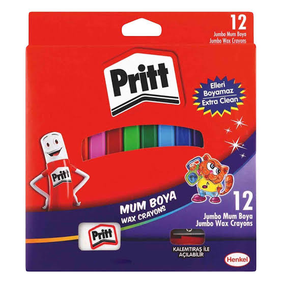 Pritt Colour Wax Crayons A12S X12